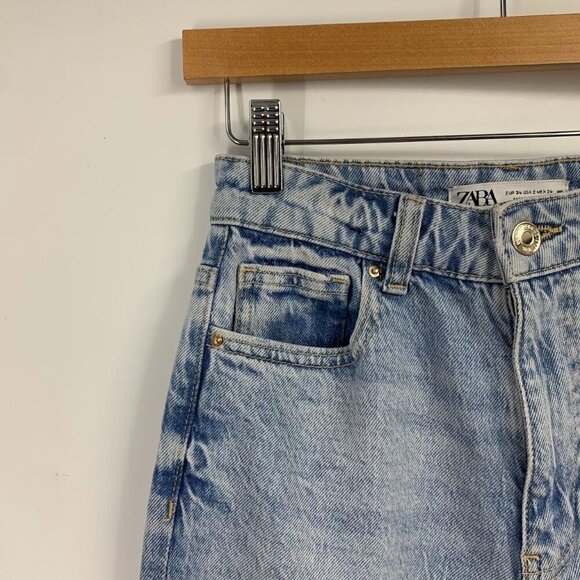 Zara Women's High Waist‎ Cotton Mom Classic 5 Pocket Jeans Size 2 - Picture 4 of 15
